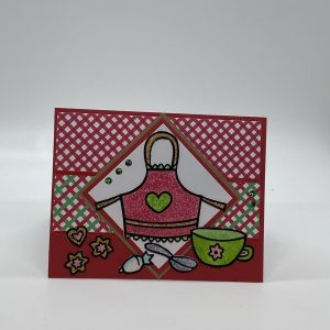 Baking Apron Glitter Card