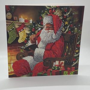 Beaded Dots Santa Christmas Card