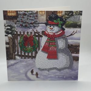 Beaded Dots Snowman Christmas Card