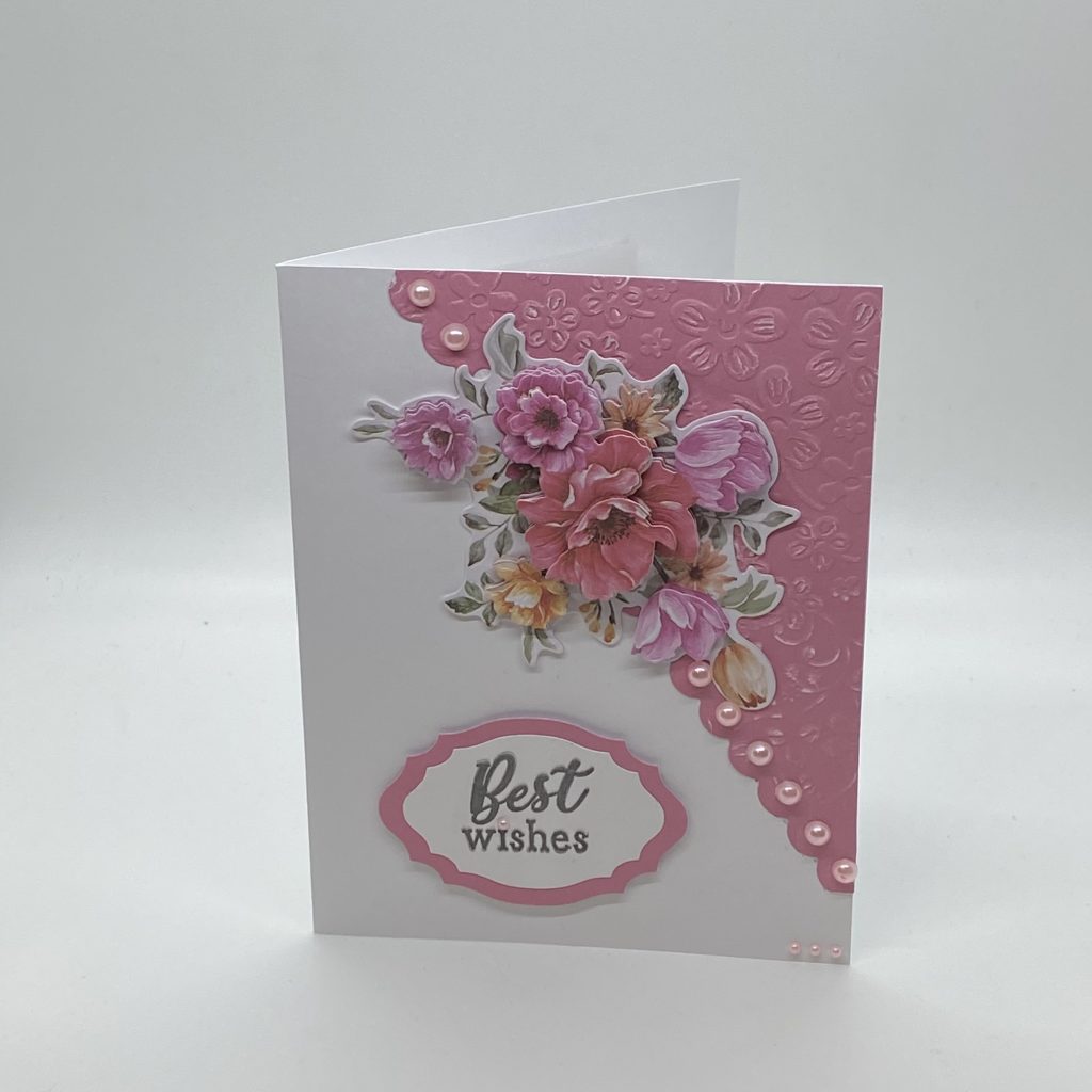 3D Floral Spray Embossed Card