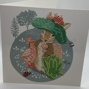 Beaded Bunny With Hat Beatrix Potter Card