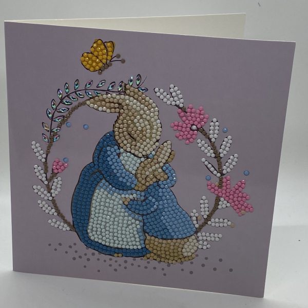 Beaded Mom And Child Beatrix Potter Card