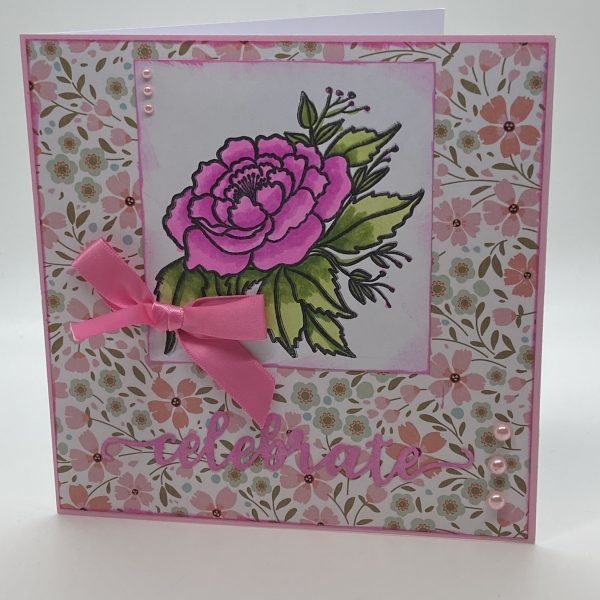 Celebrate Hand Colored Rose Card