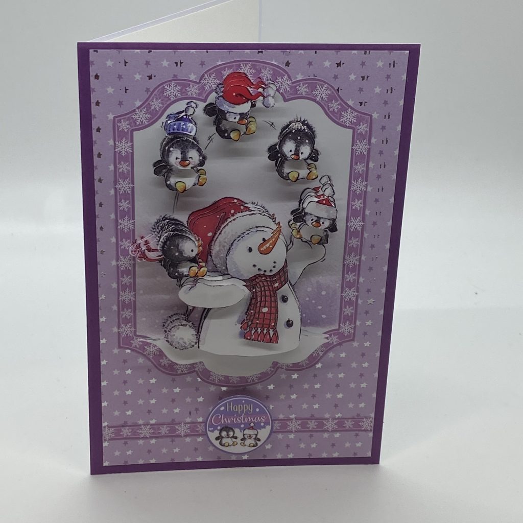 3D Snowman Penguins Card