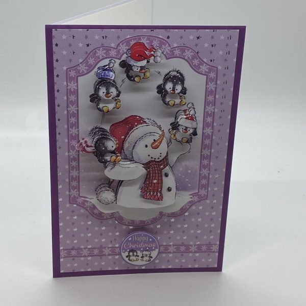 3D Snowman Penguins Card