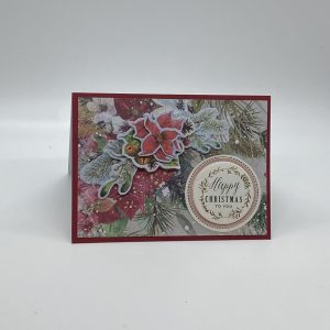 3D Poinsettia Spray Christmas Card