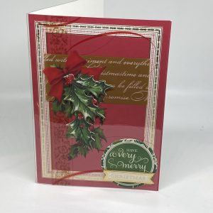 3D Holly Christmas Card