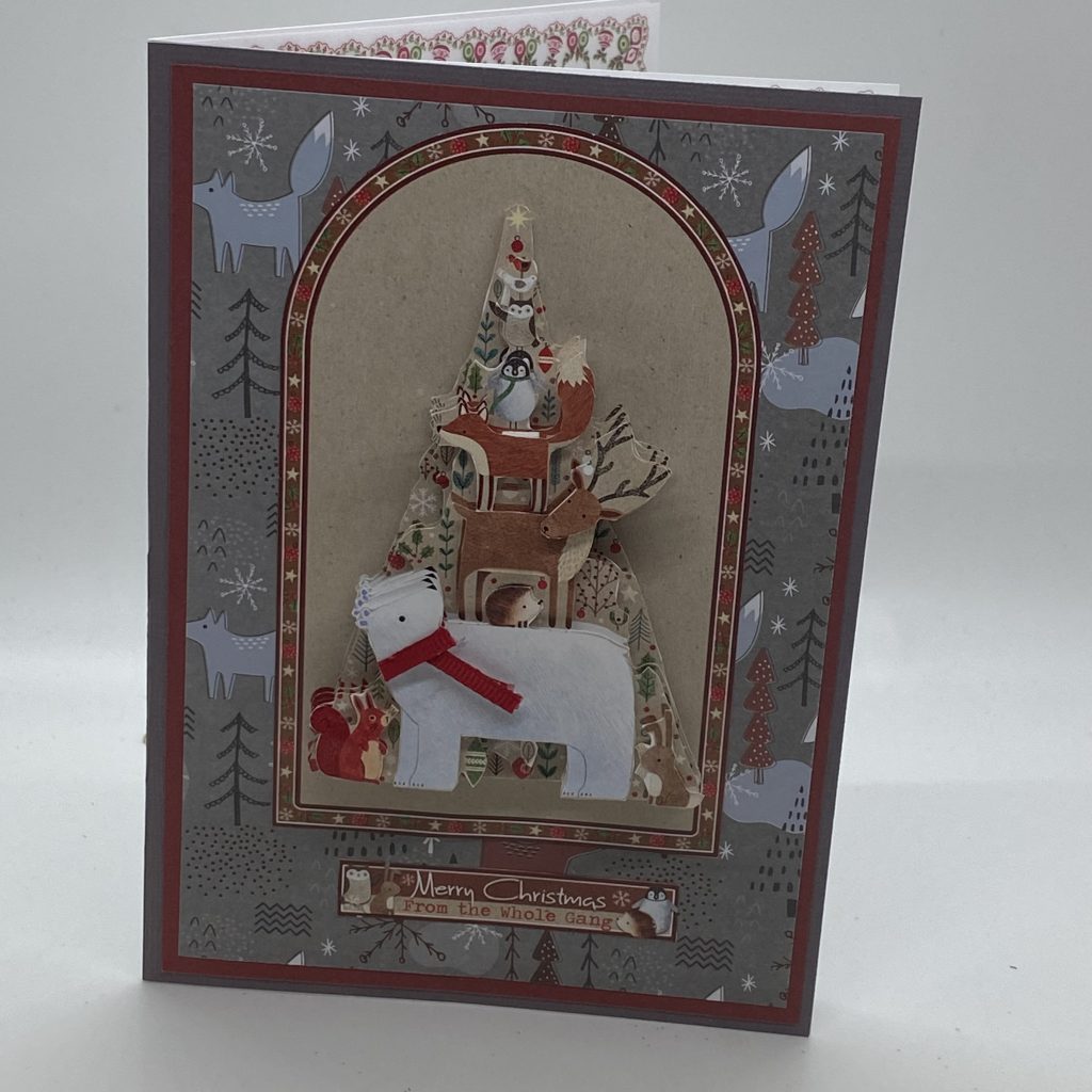 3D Stacked Animals Christmas Card