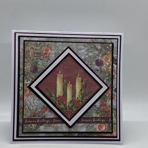 Diamond Framed Christmas Candles Card