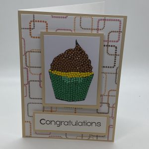 Beaded Cupcake Congratulations Card