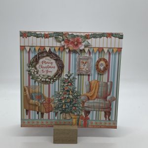 Cozy Sitting Room With Christmas Tree Easel Card