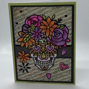 Day Of The Dead Glitter Card