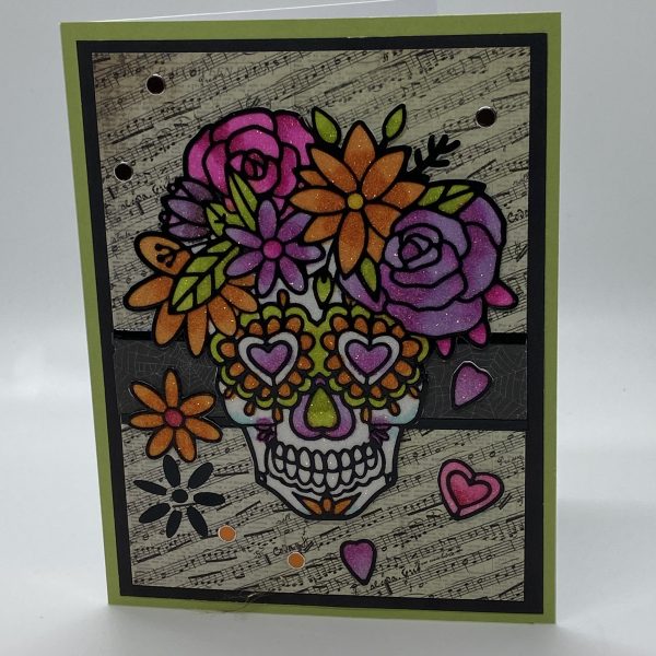 Day Of The Dead Glitter Card