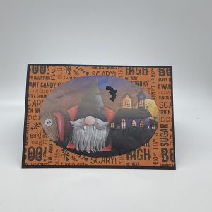 Dracula Gnome With Haunted House Card