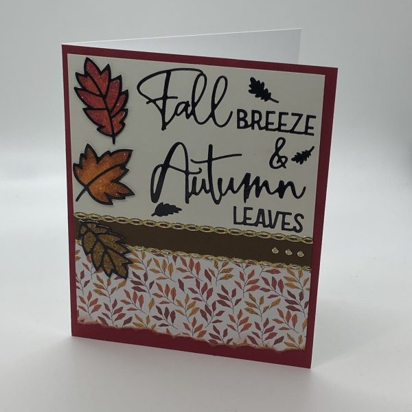 Fall Breeze & Autumn Leaves Glitter Card