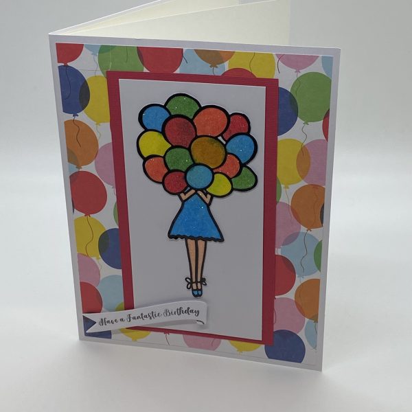 Fantastic Birthday Bunch Of Balloons Glitter Card