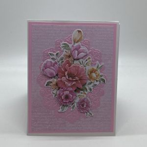 3D Pink Floral Bouquet Card