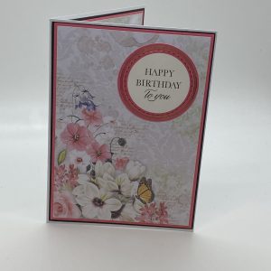 Flowers And Butterfly Birthday Card