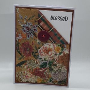 Fold Back With Button Blessed Card