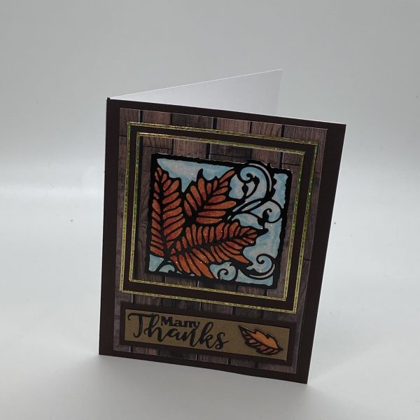 Framed Leaf Glitter Card