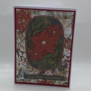 Framed Poinsettia Christmas Card