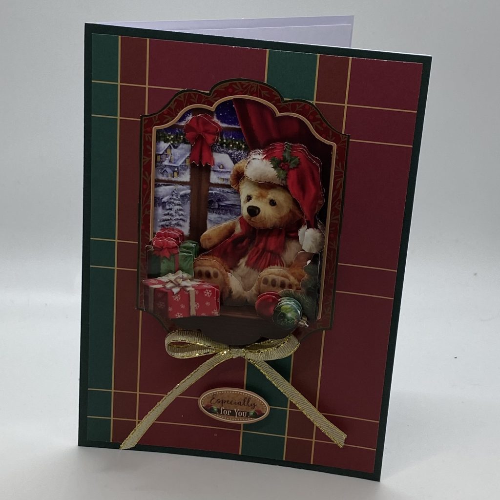 Framed Teddy Bear Christmas Card