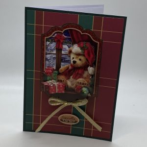 Framed Teddy Bear Christmas Card