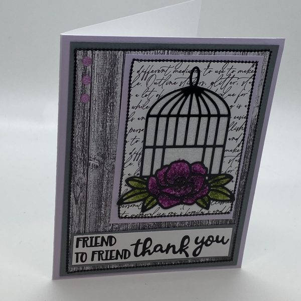 Friend To Friend Thank You Glitter Card