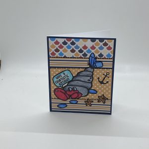 Crab In A Shell Glitter Card