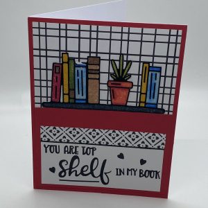 Glittery Books Admiring Card