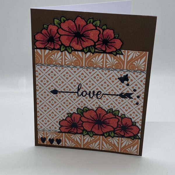 Glittery Floral Love Card