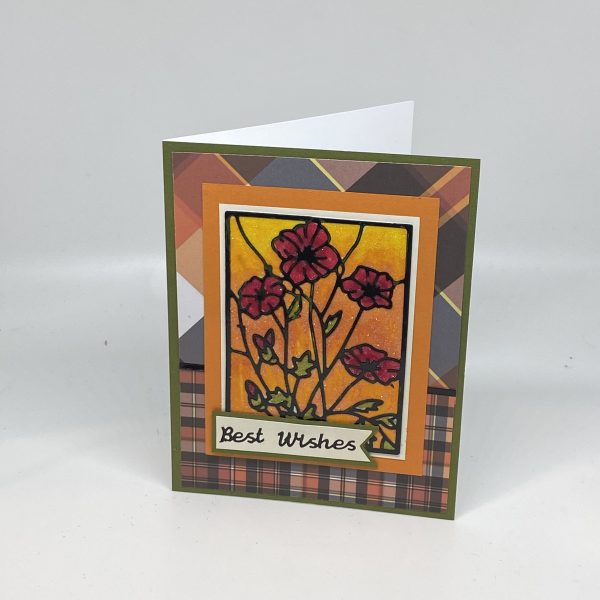 Glittery Red Flowers Card