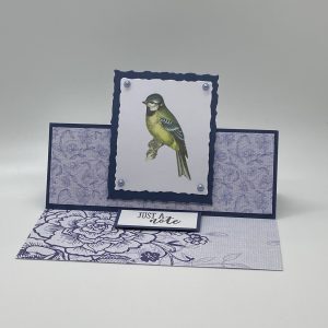 Green Bird On Purple Easel Card