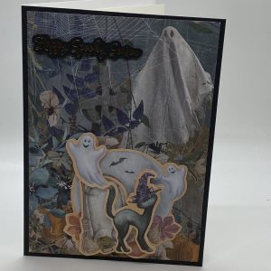 Black Cat And Ghosts Halloween Card