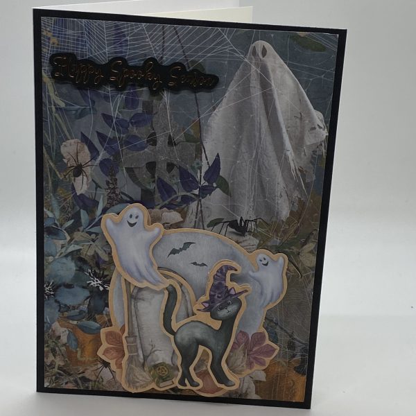 Black Cat And Ghosts Halloween Card