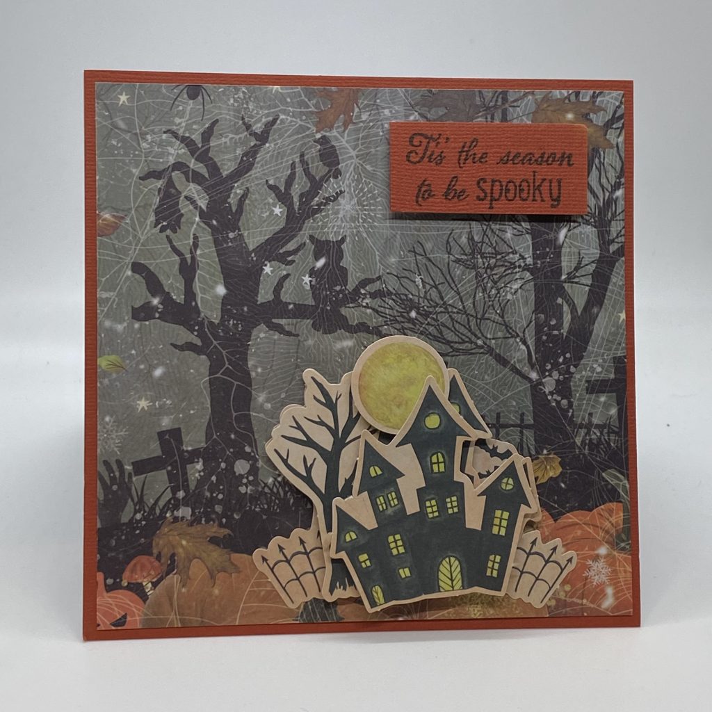 Black Haunted House Halloween Card