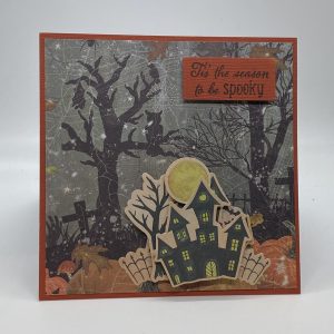 Black Haunted House Halloween Card