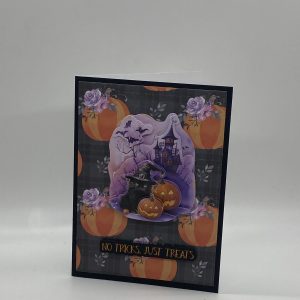 Halloween Characters On Pumpkin Background Halloween Card