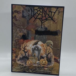 Halloween Characters With Spider and Web Halloween Card