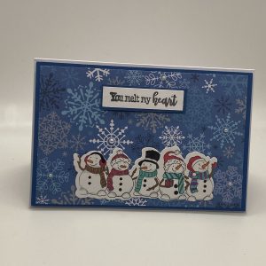 Hand Colored Snowmen Christmas Card