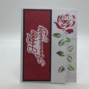 Happy Anniversary Rose Edgeable Card