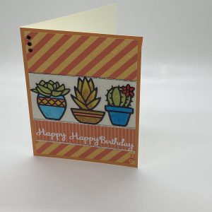 Happy Birthday Cactus Glitter Card