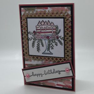 Happy Birthday Cake Hand Colored Card