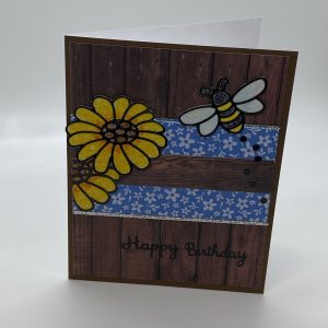 Happy Birthday Glitter Bumble Bee Card