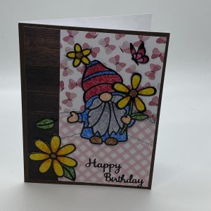 Happy Birthday Glitter Gnome Card