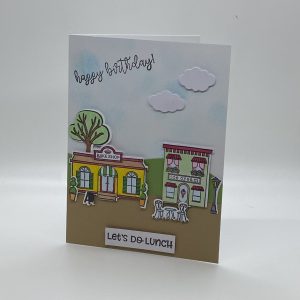 Happy Birthday Let's Do Lunch Hand Colored Card