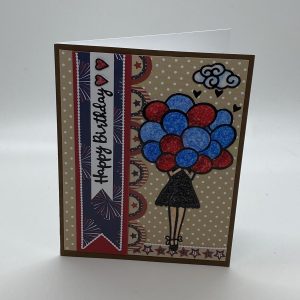 Happy Birthday Patriotic Glitter Card