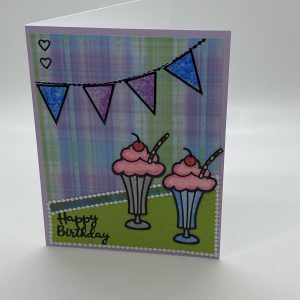 Happy Birthday Sundae Glitter Card