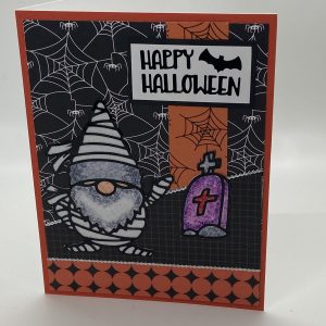 Happy Halloween Mummy Glitter Card