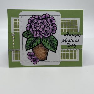 Happy Mother's Day Purple Flowers Glitter Card